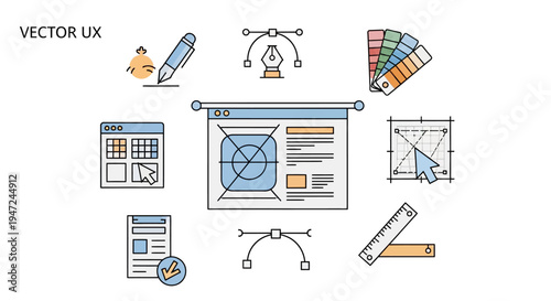 Vector UX design elements icons.