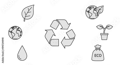 Eco friendly icons and symbols design.