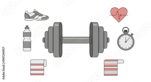 Dumbbell for strength training exercises.