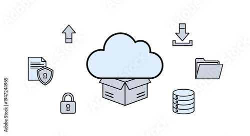Cloud storage data security concept.