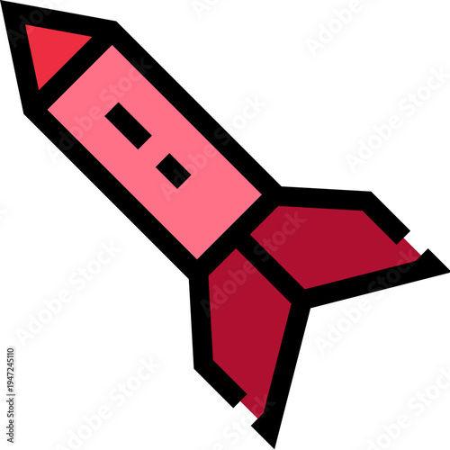 Rocket icon representing space travel, startup innovation, and technological advancement in the science and aerospace industry, symbolizing exploration and ambition