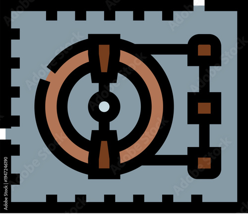 Metallic vault door with heavy lock and reinforced bolts, symbolizing secure storage and protection for money, assets, confidential data, banking, finance, and savings