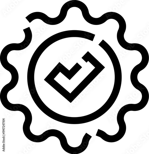 Badge with a checkmark inside a circle representing quality, certification, and verification, signifying a commitment to excellence and satisfaction guarantee