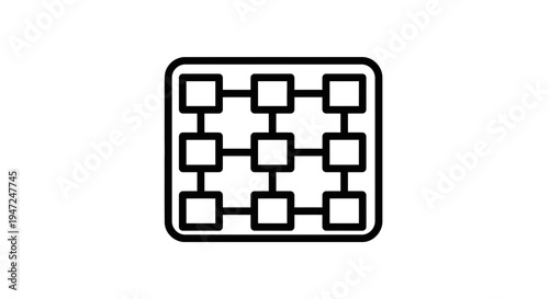 Abstract grid network structure, connected nodes, digital data flow, technology concept