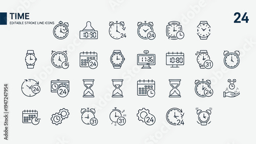 Assorted vintage-style icons depicting various household and office tools and items Vector