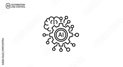 AI Gear Brain Icon: Artificial Intelligence, Automation, Technology, Machine Learning