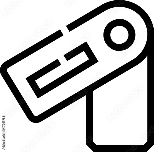 Usb flash drive outline icon with connection port, symbolizing portable memory, data transfer, digital storage and connectivity for computing, web, cloud and backup systems