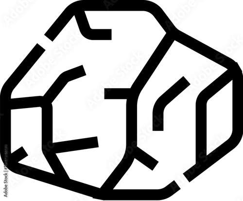Coal rock mineral symbol representing fossil fuel energy source, also used for heating, power generation, and various industrial applications, showcasing its raw form