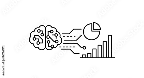 Artificial Intelligence Brain Processing Data for Business Growth and Analytics