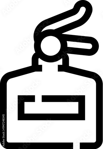 Spray bottle icon outlining a common household item used for various liquids including cleaner, disinfectant, and other fluid solutions for everyday tasks