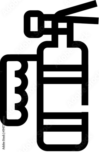 Fire extinguisher outline icon providing essential safety and emergency protection, illustrating prevention and readiness against fire hazards with immediate action in dangerous situations