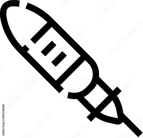 Calligraphy pen tool icon featuring a nib and ink cartridge, symbolizing writing, creativity, education, communication, and traditional artistic expression