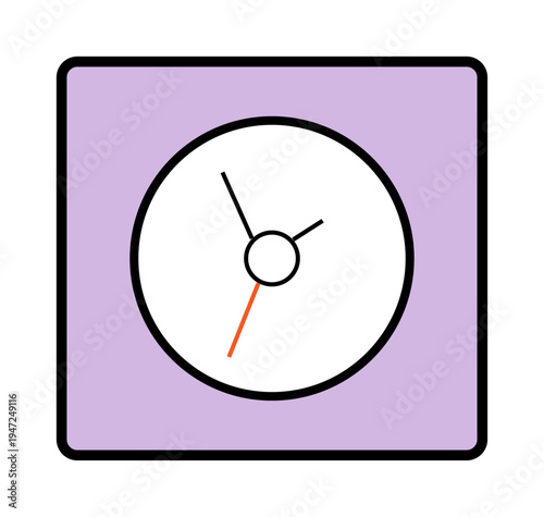 Simple clock icon with minimalist design a clean vector illustration for timekeeping scheduling or concept of punctuality isolated on white