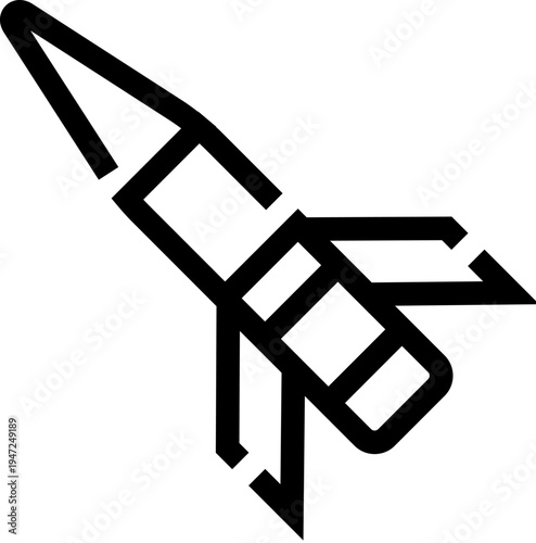 Rocket icon symbolizing innovation and growth, representing space exploration, scientific advancement, and the successful launch of new projects and ventures using cutting edge technology