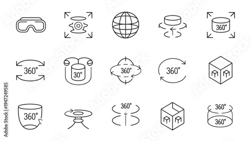 VR, AR, and 360-degree icons