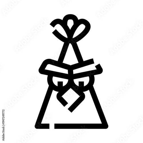 Angry chicken head line icon presenting poultry bird with furrowed brows, a beak, and expressive eyes, symbolizing frustration, aggression, or a challenging mood in a simple graphic style