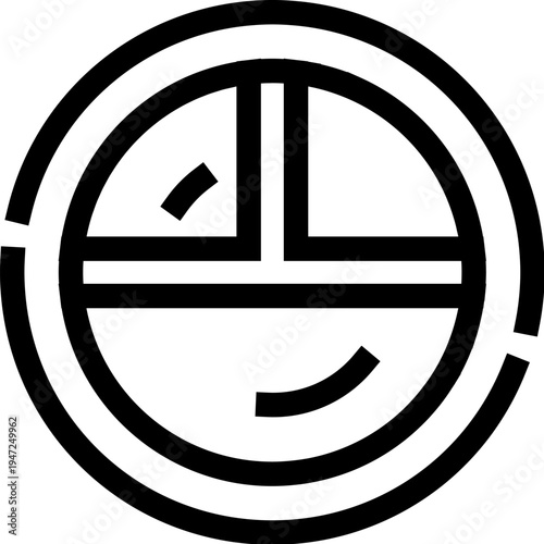 Portion plate icon outlining balanced food distribution for healthy eating, illustrating dietary guidelines, meal planning, and nutrition for wellness