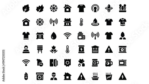 A collection of diverse icons representing various symbols, objects, and abstract concepts Vector