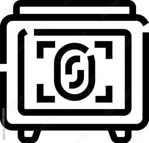 Fingerprint scanner icon illustrating biometric security, identity verification, and access control for digital systems and protected data, ensuring privacy and authentication