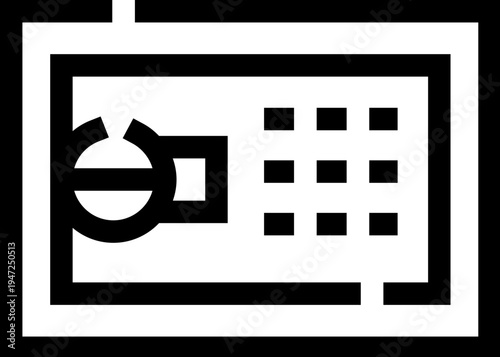 Safe box icon on white background symbolizing protection, secure storage and financial safety for confidential data, valuables, online transactions and trusted access control