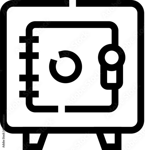 Safe vault icon providing privacy, secure storage, and protection of assets, finances, wealth, and valuable data, a symbol for banking and confidential information