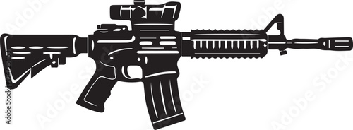AR-15 Rifle SVG | Tactical Rifle Silhouette | AR-15 SVG Cut File for Cricut | M4 Assault Rifle Clipart