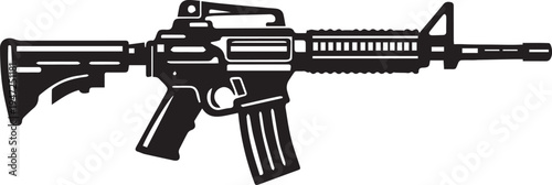 AR-15 Rifle SVG | Tactical Rifle Silhouette | AR-15 SVG Cut File for Cricut | M4 Assault Rifle Clipart