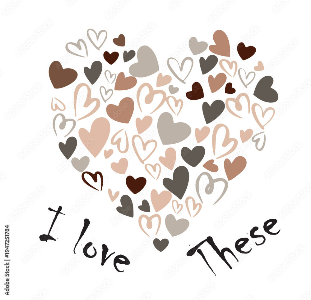 Fototapeta premium i love thee hearts romantic heart shape made of small hearts love concept illustration