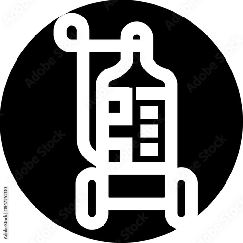 Oxygen tank icon representing healthcare services, medical treatment, and respiratory support for patients needing assistance with breathing in a hospital or clinic setting