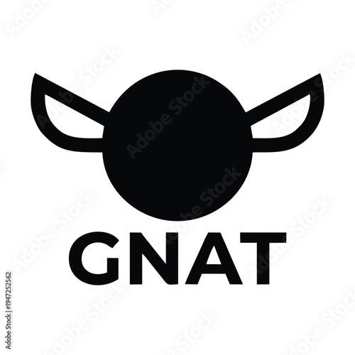 Minimalist GNAT Logo Design: Abstract Insect Symbol and Bold Typography for Tech or Creative Branding