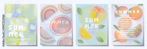 Hello summer Summer Fruit Poster Set – Lime, Grapefruit, Peach and Orange