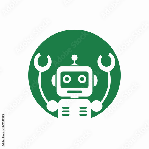 Robot Logo Vector – AI Robot Mascot, Repair Bot Icon, Technology Character Symbol Design