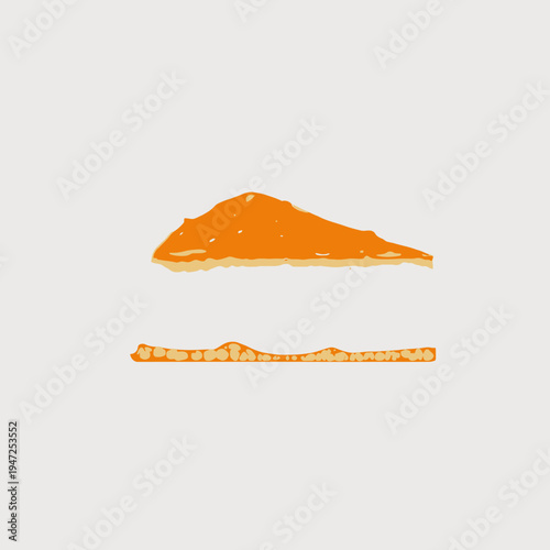 Decadent Layered Cream Cake Slice with Golden Caramel Topping on a Crunchy Crust Base Perfect for Dessert Lovers and Special Celebrations