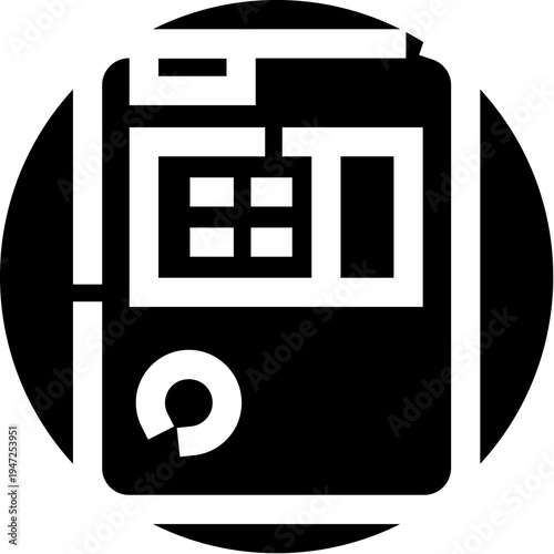 Pedometer icon representing a smart device tracking physical activity and counting steps, symbolizing health, wellness, and an active lifestyle within a modern digital context