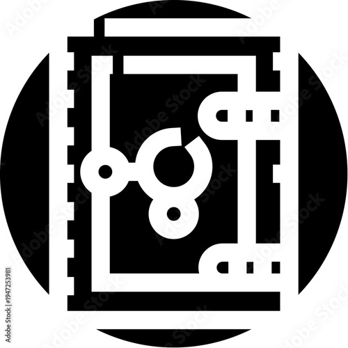 Digital interface icon presenting an open menu or recipe book with cutlery symbols, highlighting the concept of online food ordering and culinary service