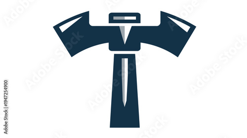 A stylized vector illustration of a double-bitted axe with a symmetrical design