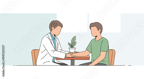 Doctor comforting patient, medical consultation, empathy, care, support, healthcare concept