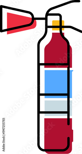 Fire extinguisher vector icon illustrating safety and emergency preparedness, an essential tool for fire suppression and prevention in various settings