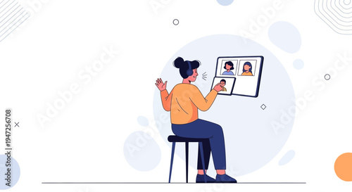 Woman on Video Call, Remote Work, Online Meeting, Virtual Communication