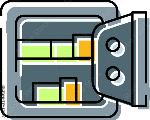 Opened safe illustrating security, financial protection, and wealth management, holding bundles of money and important documents for safekeeping and investment