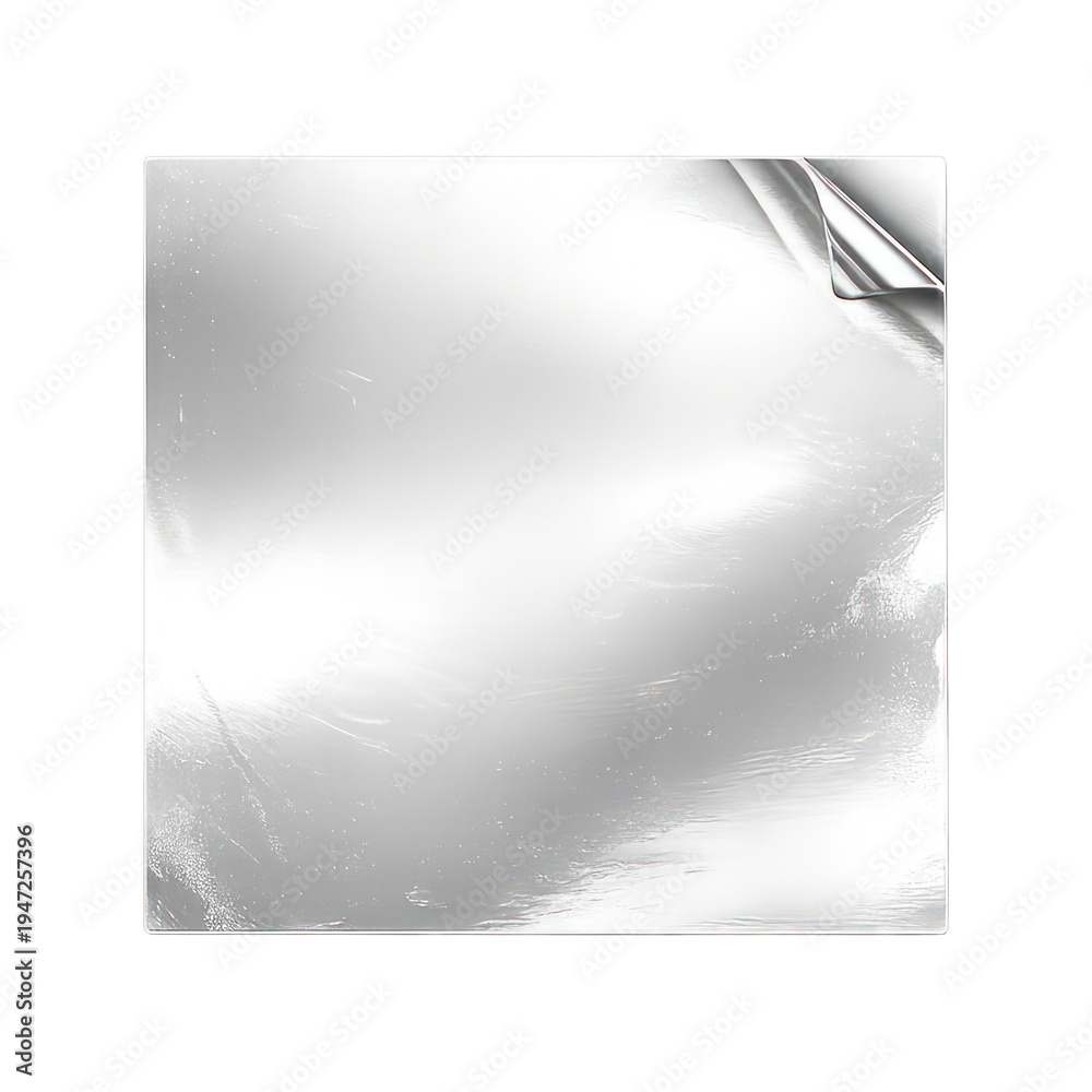 Fototapeta premium PNG Shiny metallic square foil sheet