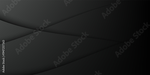 Dark deep black dynamic abstract vector background with wavy lines. Modern creative halftone premium gradient. 3d cover of business presentation banner for sale event night party. Soft shadow dots
