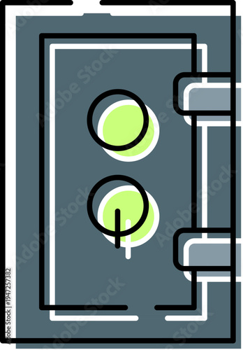 Secure metal strongbox with a dial lock mechanism providing protection and storage for important documents, money, or other valuable private possessions, symbolizing finance and safekeeping