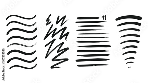 Abstract black and white wave patterns on a light background Vector