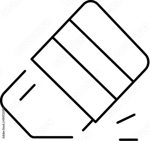 Eraser icon showing stationery for school and office, representing the concept of deleting, correcting, or eliminating errors and mistakes in a document or project