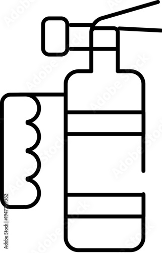 Fire extinguisher outline icon providing essential safety and emergency equipment for protection and efficient fire prevention in various environments