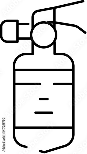 Fire extinguisher icon illustrating an essential equipment for emergency situations, fire safety, and protection in various environments, minimizing risks and ensuring security