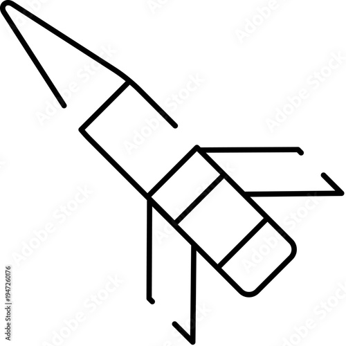 Simple line art rocket lifting off, symbolizing spaceflight, innovation, ambition and progress for startups, technology, aerospace and business growth concepts