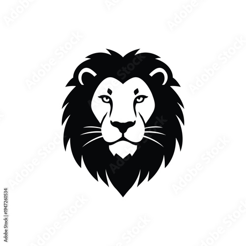 Lion head Vector Illustration  Silhouette Logo Design