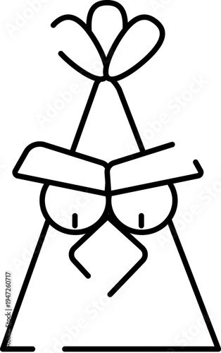 Angry bird character showing frustration and stress with furrowed brows, creating a minimalist line art illustration suitable for various design projects